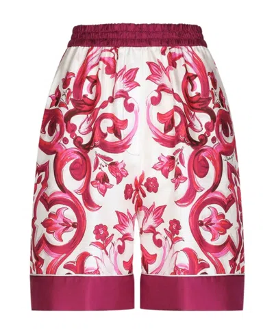 DOLCE & GABBANA DOLCE  GABBANA MAJOLICA-PRINTED TWILL PAJAMA SHORTS