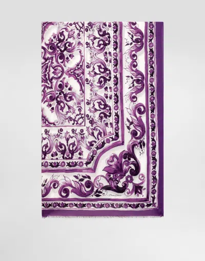 Dolce & Gabbana Majolica-print Silk Stole In Multi