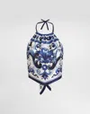 Dolce & Gabbana Majolica-print Silk Top In Blue