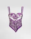 Dolce & Gabbana Majolica-print Silk Top In Multi