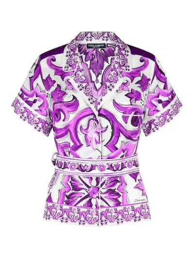 Dolce & Gabbana Majolica Print Silk Twill Shirt