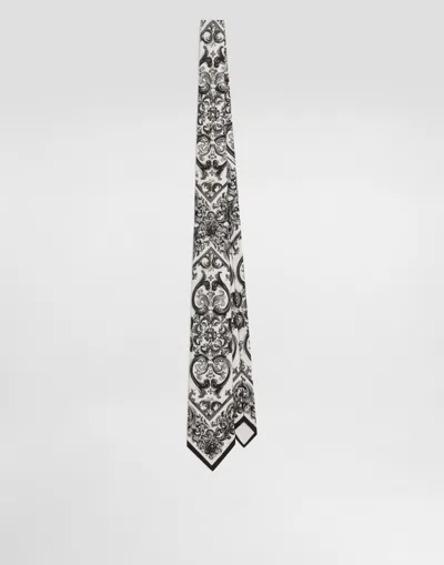 DOLCE & GABBANA MAJOLICA-PRINT SILK TWILL TIE