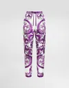 Dolce & Gabbana Majolica-print Silk Twill Vanity Trousers In Multi