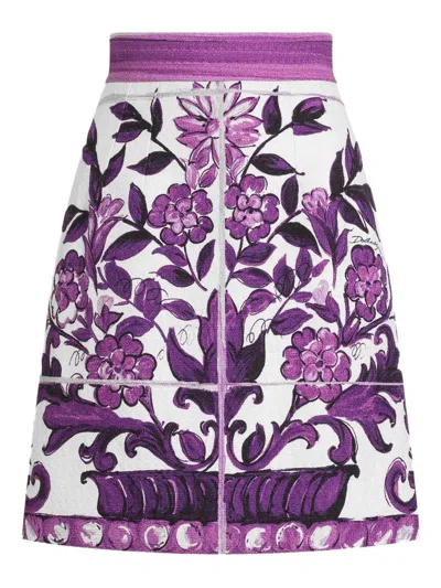 DOLCE & GABBANA MAJOLICA-PRINT SKIRT