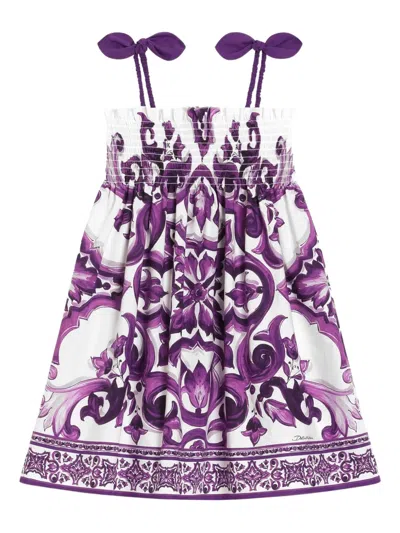 DOLCE & GABBANA MAJOLICA-PRINT SLEEVELESS DRESS