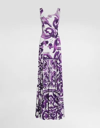 DOLCE & GABBANA MAJOLICA-PRINT SLEEVELESS DRESS