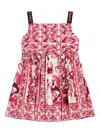 Dolce & Gabbana Pink Majolica Print Sleeveless Dress In White