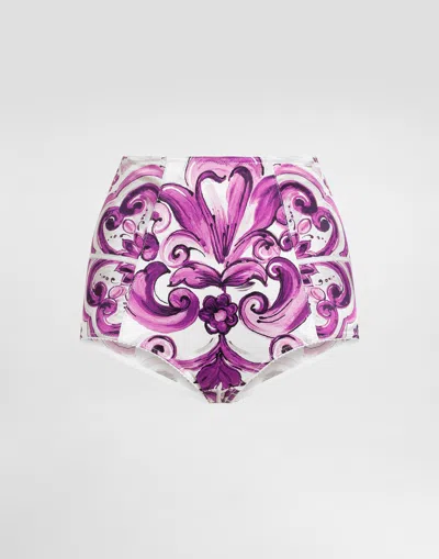 Dolce & Gabbana Majolica-print Stretch Satin Briefs