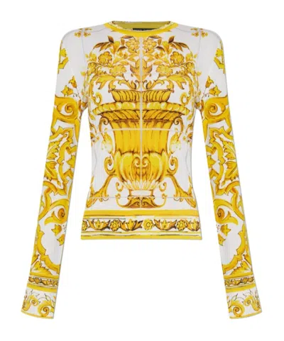 DOLCE & GABBANA DOLCE  GABBANA MAJOLICA PRINTED KNITTED TOP