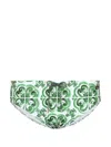 Dolce & Gabbana Majolica-print Swim Briefs In Green