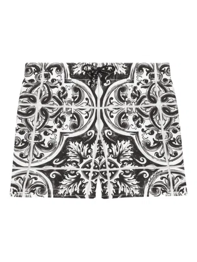 Dolce & Gabbana Babies' Majolica-print Swim Shorts