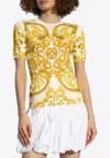 Dolce & Gabbana Majolica Print T-shirt In Yellow