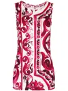 Dolce & Gabbana Majolica Print Tank Top In Red