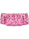 Dolce & Gabbana Women Majolica Print Top In Fuchsia