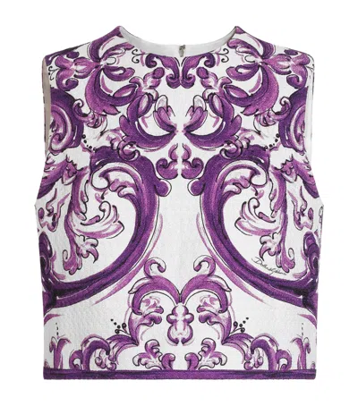 Dolce & Gabbana Majolica Print Top In Purple