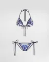 Dolce & Gabbana Majolica-print Bikini In Blue