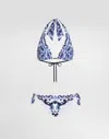 Dolce & Gabbana Majolica-print Triangle Bikini In Animal Print