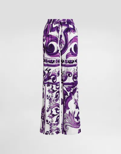 DOLCE & GABBANA MAJOLICA-PRINT TROUSERS