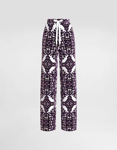 DOLCE & GABBANA MAJOLICA-PRINT TROUSERS