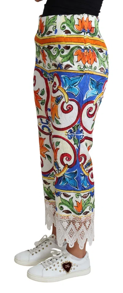 Dolce & Gabbana Majolica Print Trousers In Multi