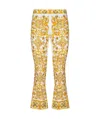 Dolce & Gabbana Majolica Trumpet-leg Silk Pants In Multicolor