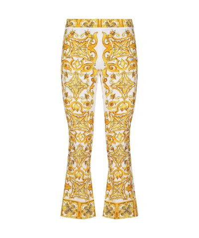 DOLCE & GABBANA DOLCE  GABBANA MAJOLICA PRINTED FLARED PANTS