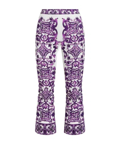 DOLCE & GABBANA MAJOLICA-PRINT TROUSERS