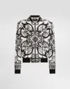 Dolce & Gabbana Silk All-over Print Bomber Jacket In Black