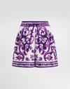 Dolce & Gabbana Majolica Floral Print Elasticized Waist Shorts
