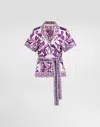 Dolce & Gabbana Majolica Print Silk Twill Shirt Women