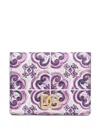 Dolce & Gabbana Majolica-print Wallet In Purple