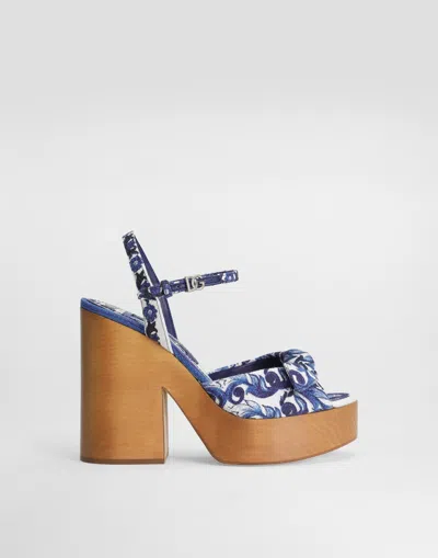 Dolce & Gabbana Majolica-print Wedge Sandal