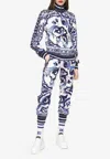 Dolce & Gabbana Majolica-print Cady Jogging Pants In Blue