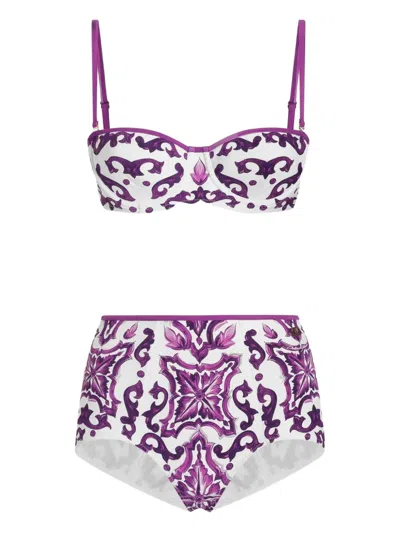 DOLCE & GABBANA DOLCE  GABBANA MAJOLICA PRINTED BIKINI SET