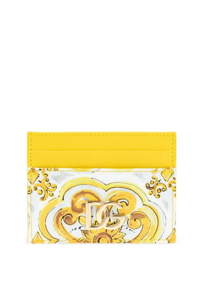 Dolce & Gabbana Majolica Printed Card Holder In Multi