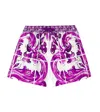 Dolce & Gabbana Majolica Printed Cotton Poplin Shorts In Purple