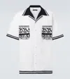 Dolce & Gabbana Short Sleeve Shirt With Contrast Collar And Graphic Print