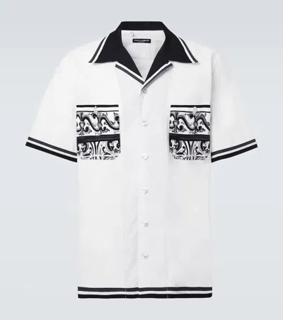 DOLCE & GABBANA MAJOLICA PRINTED COTTON SHIRT