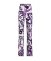Dolce & Gabbana Majolica-print Flared Trousers In Purple