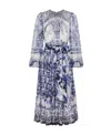 Dolce & Gabbana Majolica Print Chiffon Midi Dress In Gray