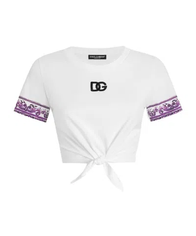 Dolce & Gabbana Dolce  Gabbana Majolica Printed Short-sleeved T-shirt In White
