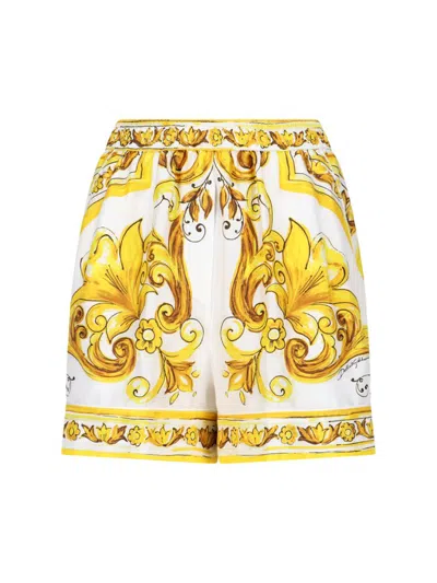 DOLCE & GABBANA DOLCE & GABBANA MAJOLICA PRINTED TWILL SHORTS