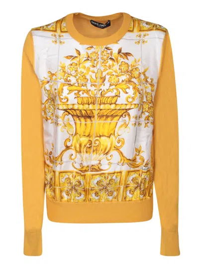 DOLCE & GABBANA DOLCE & GABBANA MAJOLICA PRINTED TWILL SWEATER