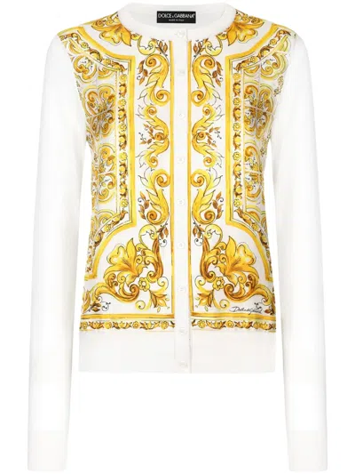 DOLCE & GABBANA MAJOLICA SILK CARDIGAN