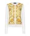 Dolce & Gabbana Silk Cardigan With Majolica Panel In White