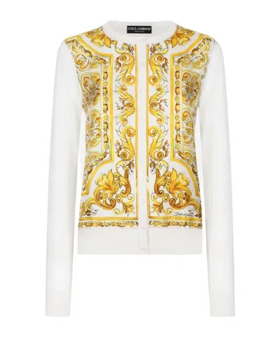 DOLCE & GABBANA DOLCE  GABBANA MAJOLICA-PRINTED CARDIGAN