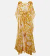 Dolce & Gabbana Majolica-print Silk Chiffon Maxi Kaftan Dress In Multicoloured