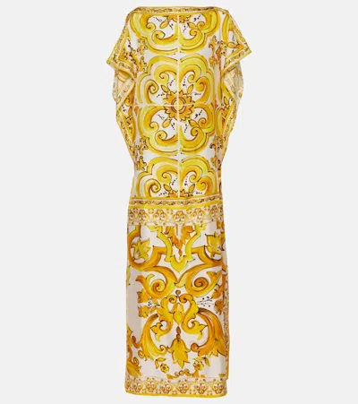 Dolce & Gabbana Yellow Majolica-print Kaftan