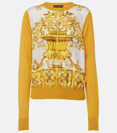 DOLCE & GABBANA MAJOLICA SILK SWEATER