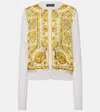 Dolce & Gabbana Silk Cardigan With Majolica Panel In Multicoloured